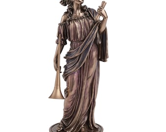 Estatua de Clio, Musa de la Historia – 23 cm, bronce fundido en frío, decoración de erudito de la mitología griega