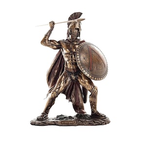 Leonidas Spartan Warrior Statue – 52x38cm Cold Cast Bronze Greek Hero Decor