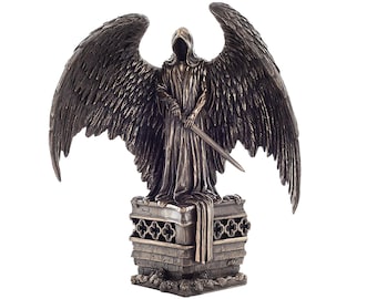 Gothic Reaper Angel Statue – Cold Cast Bronze Winged Figurine