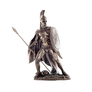Leonidas Spartan Warrior Statue – 27x19cm Cold Cast Bronze Greek Hero Decor