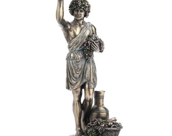Dionysus Greek God Statue – Cold Cast Bronze Figurine of Wine & Festivity, 28cm Mythology Decor