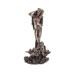 Aphrodite Goddess of Love Statue – 31cm Cold Cast Bronze with Cherubs Classical Decor
