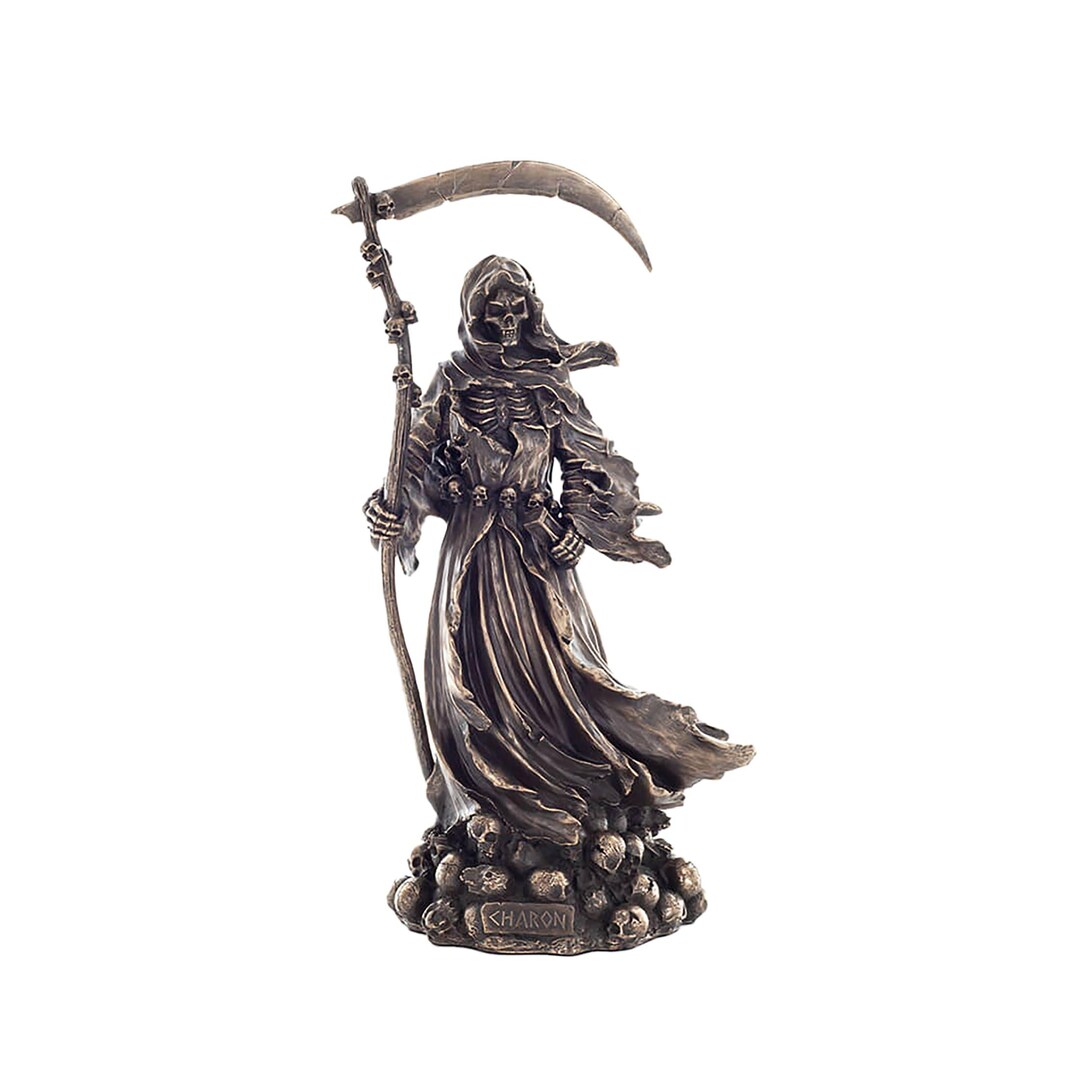 Charon Statue 31cm – Greek Underworld Figurine With Scythe – Gothic ...