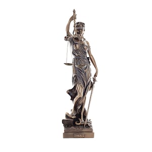 Themis Goddess of Justice Statue – Cold Cast Bronze Greek Lady Justice Figurine with Scales & Sword, 50.5cm Decor