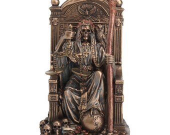 Santa Muerte Statue – 8.4x5cm Cold Cast Bronze Miniature Goddess of Death Altar Figure