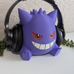 3D Printed Gengar Pokémon-Inspired Figurine | Large 7-inch Purple Desk or Shelf Display