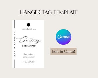 Plantilla de etiqueta personalizada para dama de honor (descarga digital)