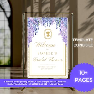 Bridgerton Bridal Shower Welcome Sign Template, Bridgerton-Themed Party Bridal Shower Sign, Bridal Shower Printable Decoration, Canva Design