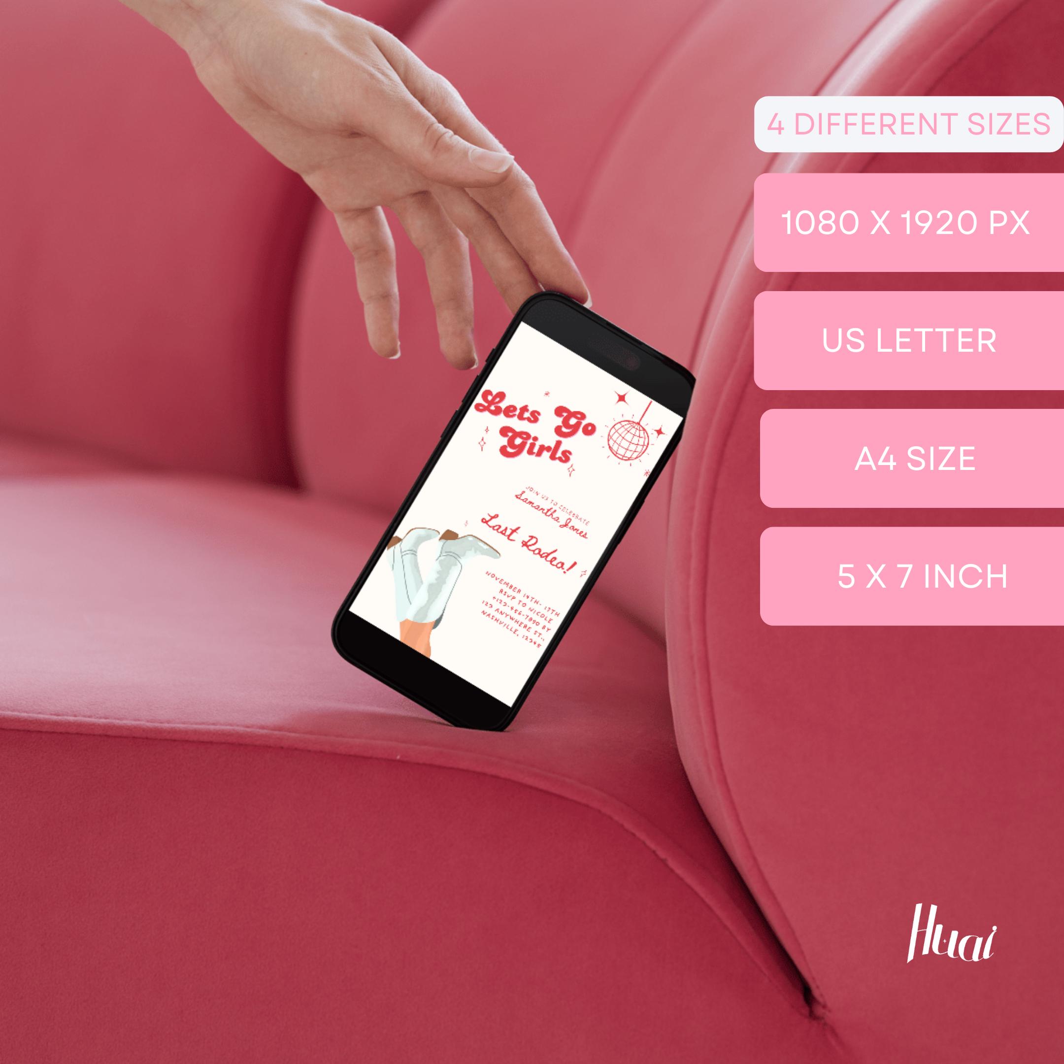 Let’s Go Girls Bachelorette Invitation, Itinerary & Outfit, Editable ...