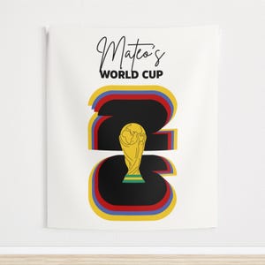 Custom World Cup Birthday Party Banner, Soccer Personalized Tapestry Welcome Sign, Football Wall Photo Decor image 12