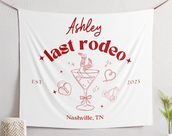 Last Rodeo Bachelorette Banner Cowgirl Themed Photo Backdrop Personalized Disco Cowgirl Bridal Shower Wall Decor Large Westerrn Party Sign