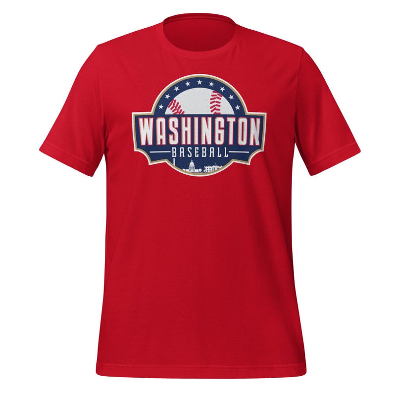 MLB WASHINGTON NATIONALS Baseball Logo Spellout Graphic T-Shirt