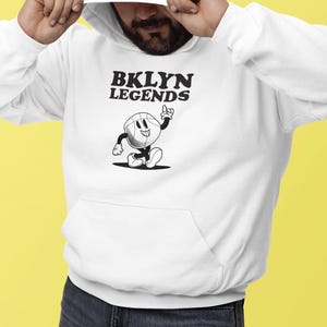 Brooklyn Basketball Long Sleeve Hoodie Sweater Vintage BKLYN Sports Fan Gift New York City Sports Apparel