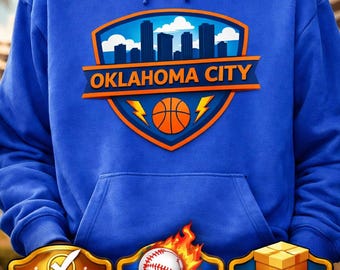Oklahoma City Basketball Hoodie: Vintage Style Long Sleeve Sweater