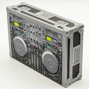 DJ Deck Commander Deck Box – Estojo plano MTG para mais de 100 cards com capa dupla – Presente para amantes da música, ravers e fãs de vinil