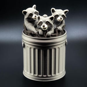 Raccoon Garbage Can Commander Deck Box | Fits 100+ Double Sleeved MTG Cards | Bello & Muerra EDH theme w/ Dice Storage | Magic the Gathering