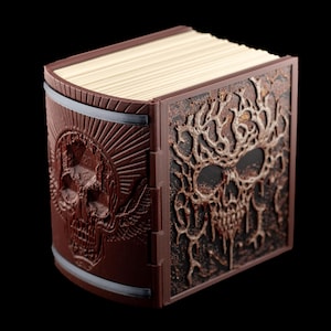 Necronomicon Deck Box * Book of the Dead * Commander * MTG * EDH * Fits 100+ Cards Leatherface Brown