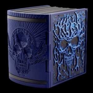 Necronomicon Deck Box * Book of the Dead * Commander * MTG * EDH * Fits 100+ Cards Dim-eerie Blue