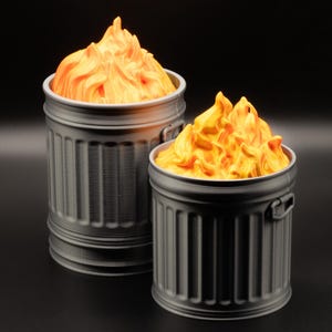Flaming Garbage Can Commander Deck Box –MTG EDH 3D Trash Fire Deck Case for 100+ Double Sleeved Cards with Optional Dice Storage