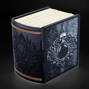 Mox Jet Tome Deck Box * Black Book of Spells * Commander * MTG * EDH * Fits 100+ Cards Papyrus