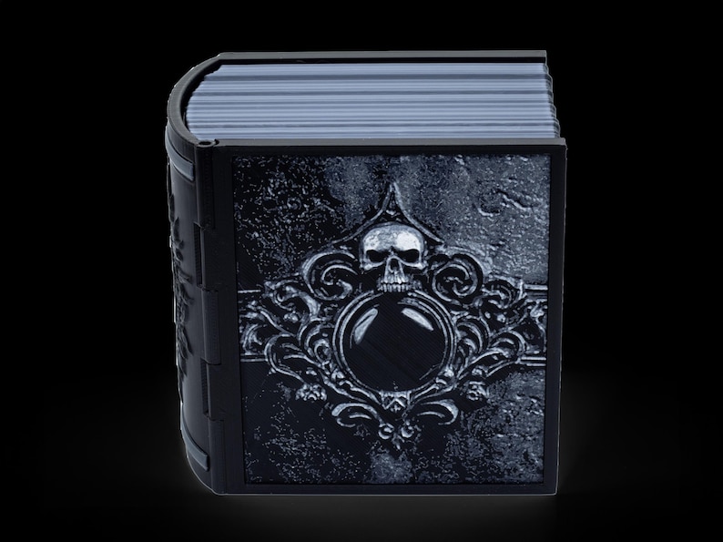 Mox Jet Tome Deck Box * Black Book of Spells * Commander * MTG * EDH * Fits 100+ Cards image 2