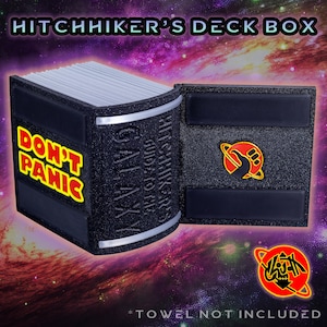Guia do Mochileiro das Galáxias Commander Deck Box * MTG * EDH * Serve para mais de 100 cartas