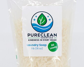 Sustainable Organic Laundry Soap Flakes: Handmade, Natural, 1 lb
