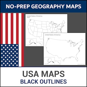 Printable Blank USA Maps | States | Label and Identify | Geography Lesson | No Prep Worksheets