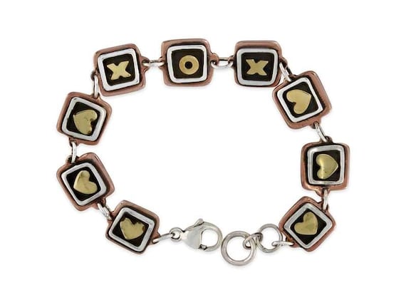X and O Bracelet,far Fetched Mixed Sterling Silver | Far Jewelry
