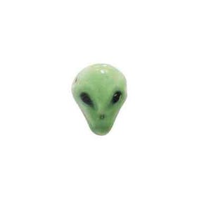 Alien Beads Peruvian Ceramic | Green Head | Peruvian Beads | Hand Painted