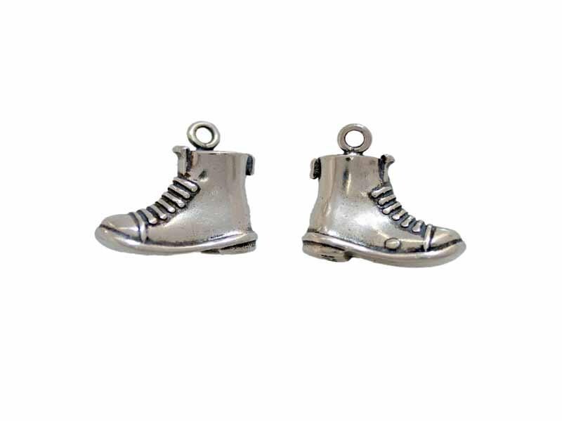 Hiking Boot Charm, Sterling Silver, Work Boot Charm, Boot