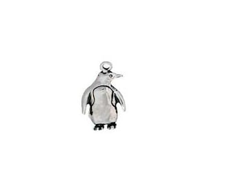 Penguin Charm Sterling Silver | Standing Arctic Bird | Wildlife Jewelry