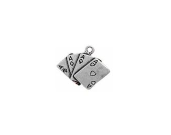 Ace Charm | Four Aces Charm Sterling Silver | Poker Jewelry | Poker Charm