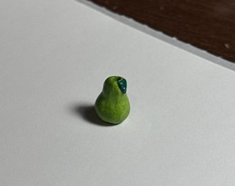 Pear Beads Green | Hand Painted Peruvian Ceramic Beads | Fruit Jewelry