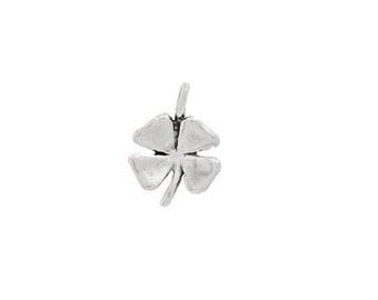 Colgante de trébol de cuatro hojas de plata de ley / Joyería irlandesa / Hecho en EE. UU.