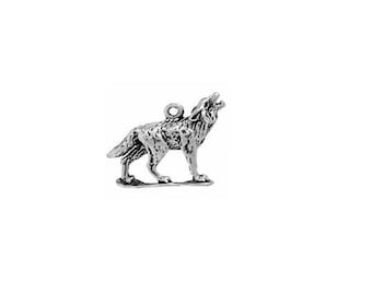 Wolf Charm Sterling Silver | Howling Charm | Spirit Animal | Made in USA