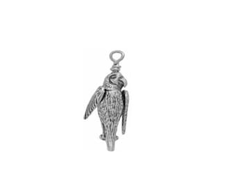 May include: Silver charm in the shape of a falcon with detailed wings and a textured finish.