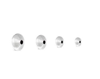 2x STERLING SILVER ROSE FLOWER RONDELLE SPACER BEAD 6.7mm 4mm #2754