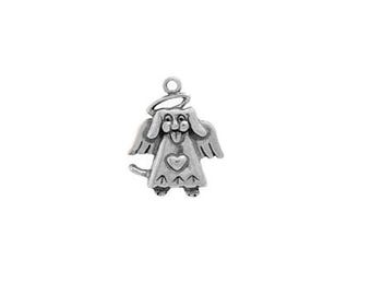 Dog Heavenly Charm Sterling Silver | Angel Charm | Made in USA