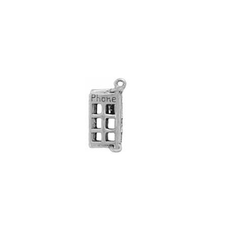 London Telephone Box Charm | 925 Sterling Silver British Phone Booth Pendant