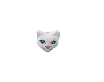 Cat Face-White Beads, Peruvian Ceramic Beads, Beads From Peru