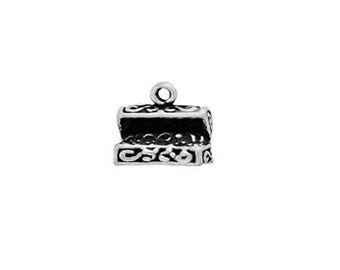 Treasure Chest Charm Sterling Silver | Pirate Themed Jewelry | Made in USA