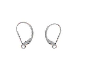 2 orecchini a monachella in argento sterling con chiusura a goccia, orecchini a monachella in argento 925 con anello aperto, chiusura a monachella lucida, componenti per orecchini - Italia