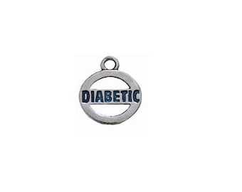 Diabetic Charm Sterling Silver | Disk Jewelry | Medical Alert Charms