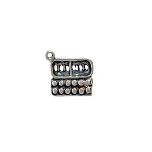 Egg Carton Charm Sterling Silver, Food Jewelry, Egg Jewelry
