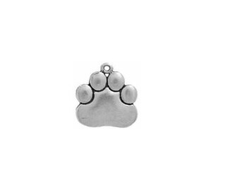 Colgante de plata de ley con huella de pata - Joyería elegante para perros / Hecho en EE. UU.