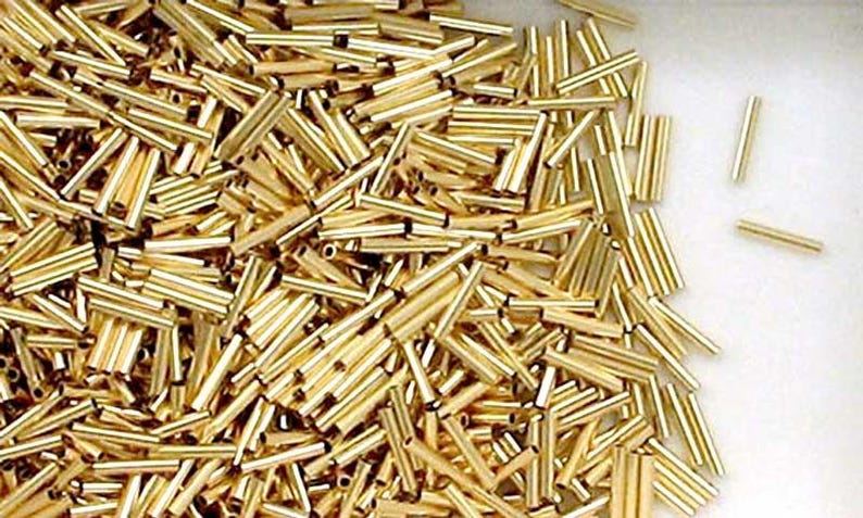 14k Gold Filled Tube Beads | 1x6mm | 1x8mm| Craft Supplies image 6
