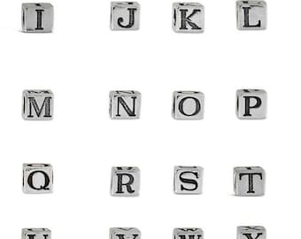 Letter Beads Sterling Silver | Sterling Silver Alphabet Bead | Made in USA