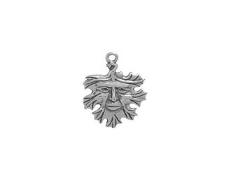 Green Man Charm Sterling Silver | Greenman Charm | Celtic Jewelry