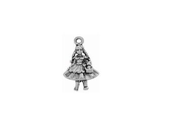 Girl with Dog Charm Sterling Silver | Dorothy and Toto Charm
